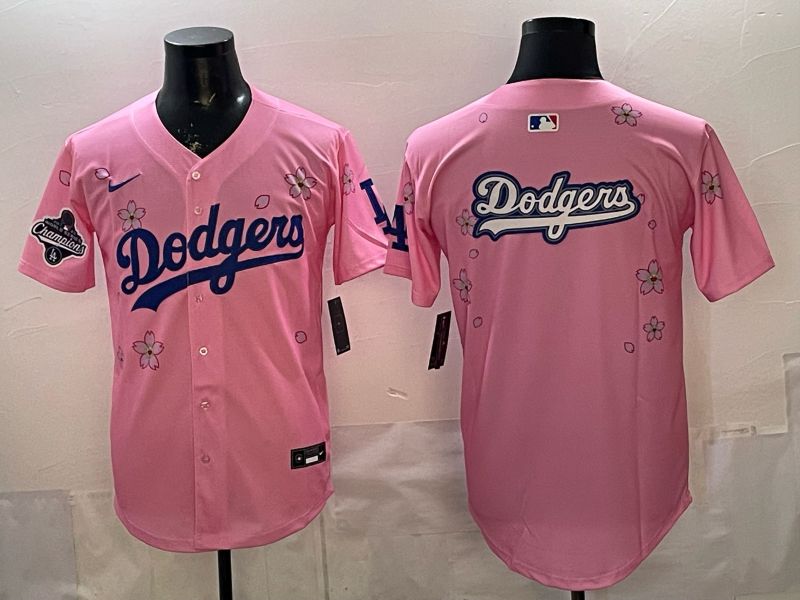 Men Nike 2026 Los Angeles Dodgers Blank Pink Sakura Edition Game MLB Jersey 0011